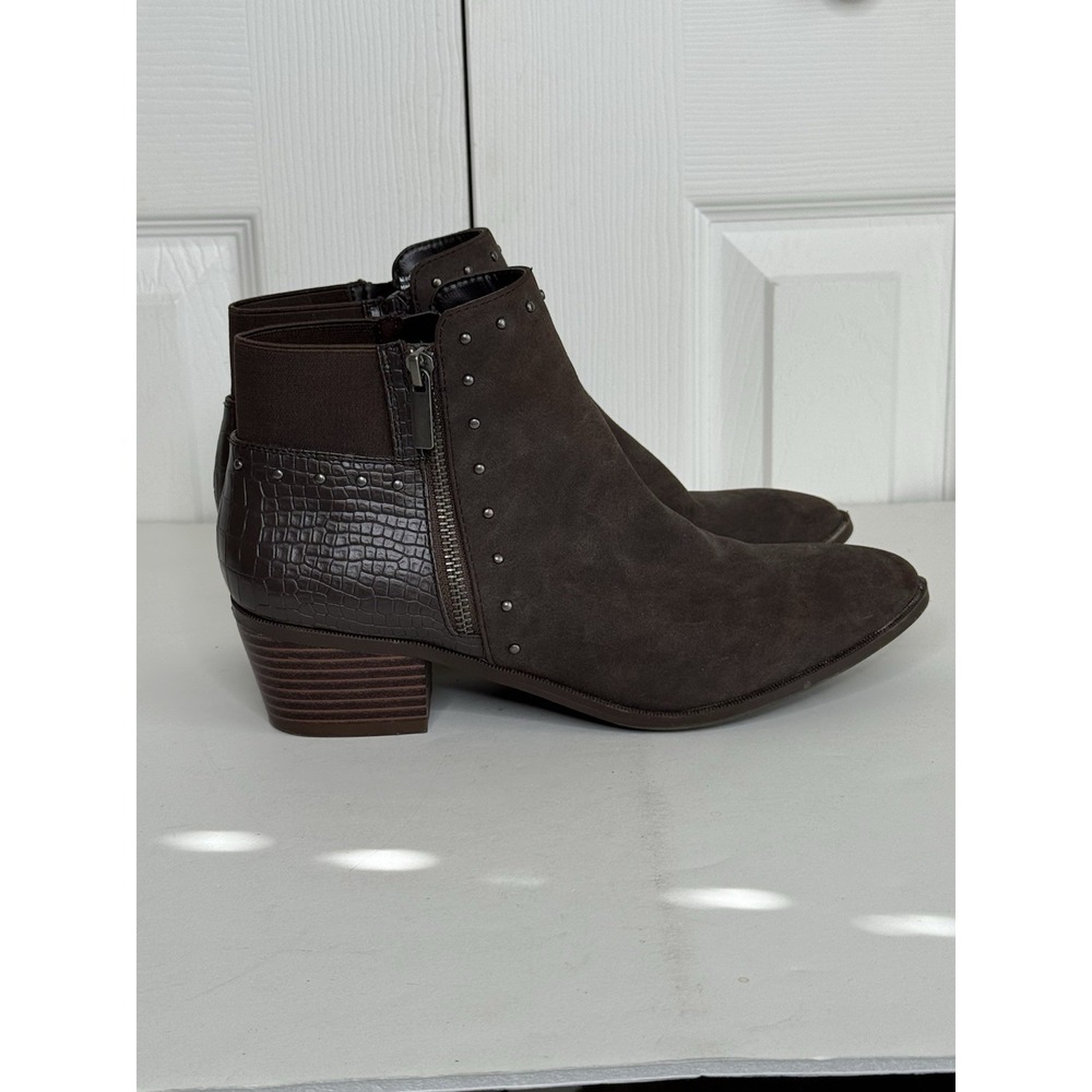 Ankle Bootie Market and Spruce Women's Agria Zipper Espresso Brown Sz 9